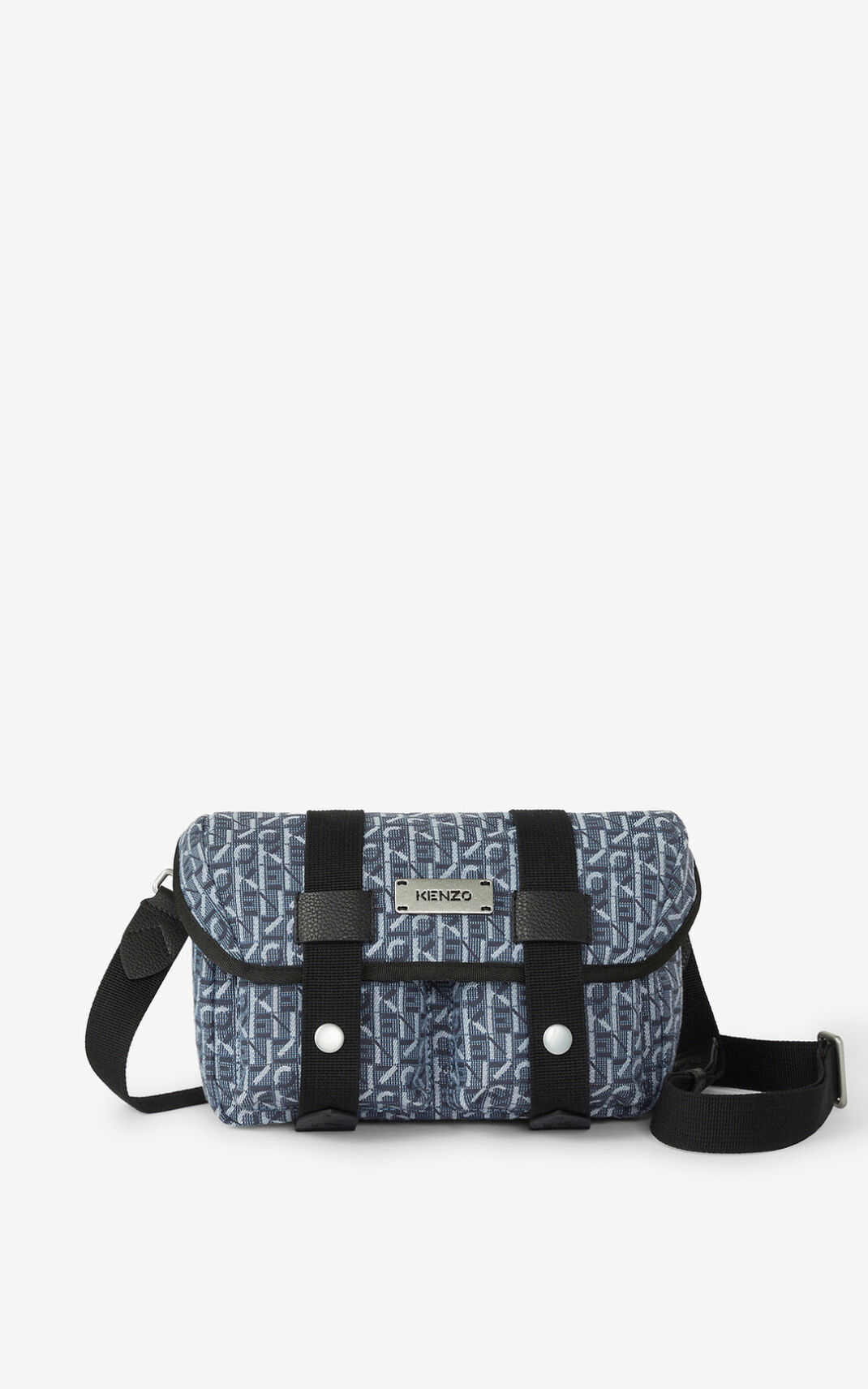 Kenzo Courier jacquard Ženska Torbica Za Okoli Pasu Mornarsko Modra SI-7732107